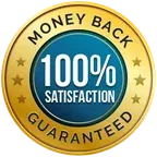 Badge reading money-back guarantee